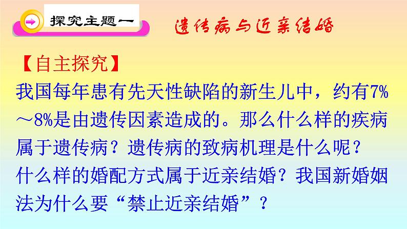 苏教版八年级下册生物 22.4遗传病和优生优育 课件第3页