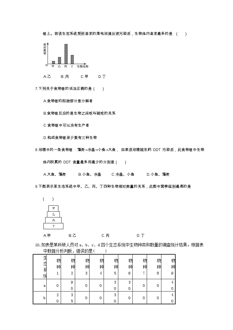 中考生物总复习02《生态系统》模拟实训(含答案)第2页