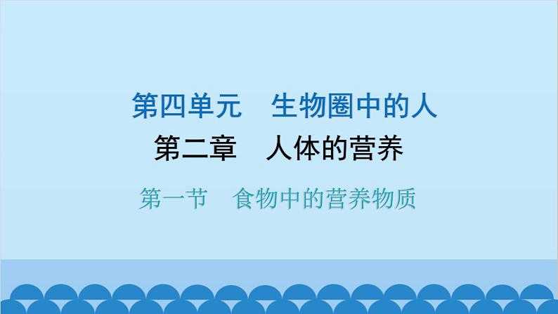 人教版生物七年级下册 第二章 第一节 食物中的营养物质-(课件)第1页