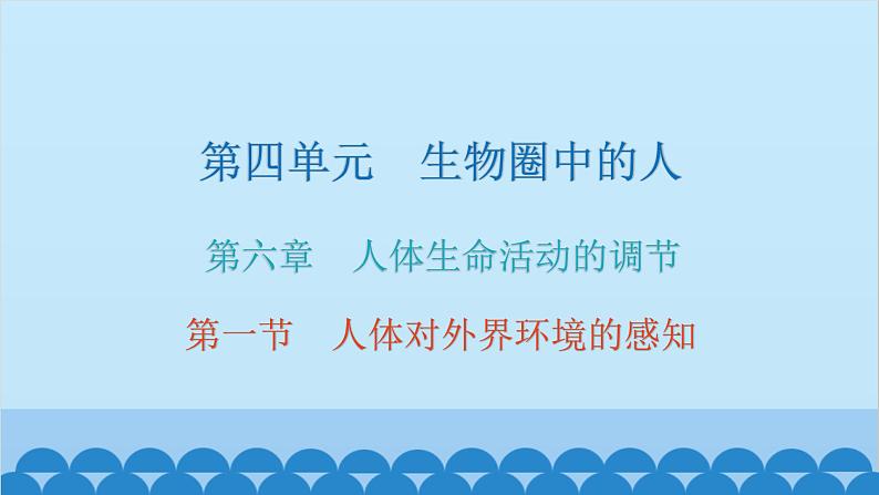人教版生物七年级下册 第六章 第一节 人体对外界环境的感知(课件)01