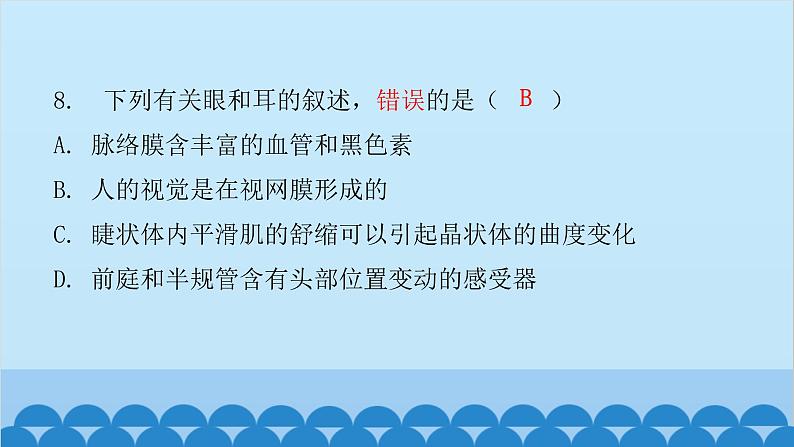 人教版生物七年级下册 第六章 第一节 人体对外界环境的感知(课件)07
