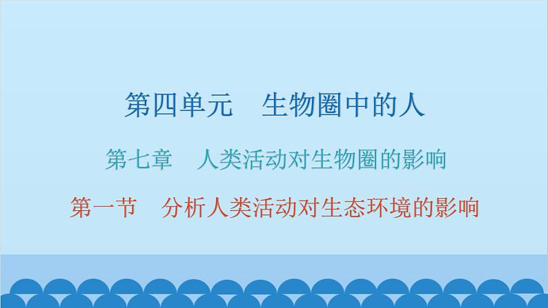 人教版生物七年级下册 第七章 第一节 分析人类活动对生态环境的影响(课件)01