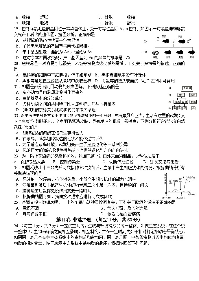 山东省临沂市费县2022年初中学生学业水平模拟考试生物试题(无答案)第3页