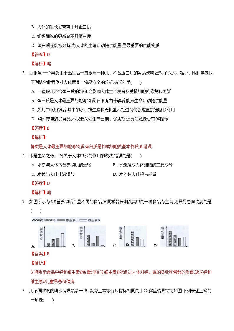 5.2 营养物质的作用 第1课时-七年级生物上册 课件+练习（苏科版）02