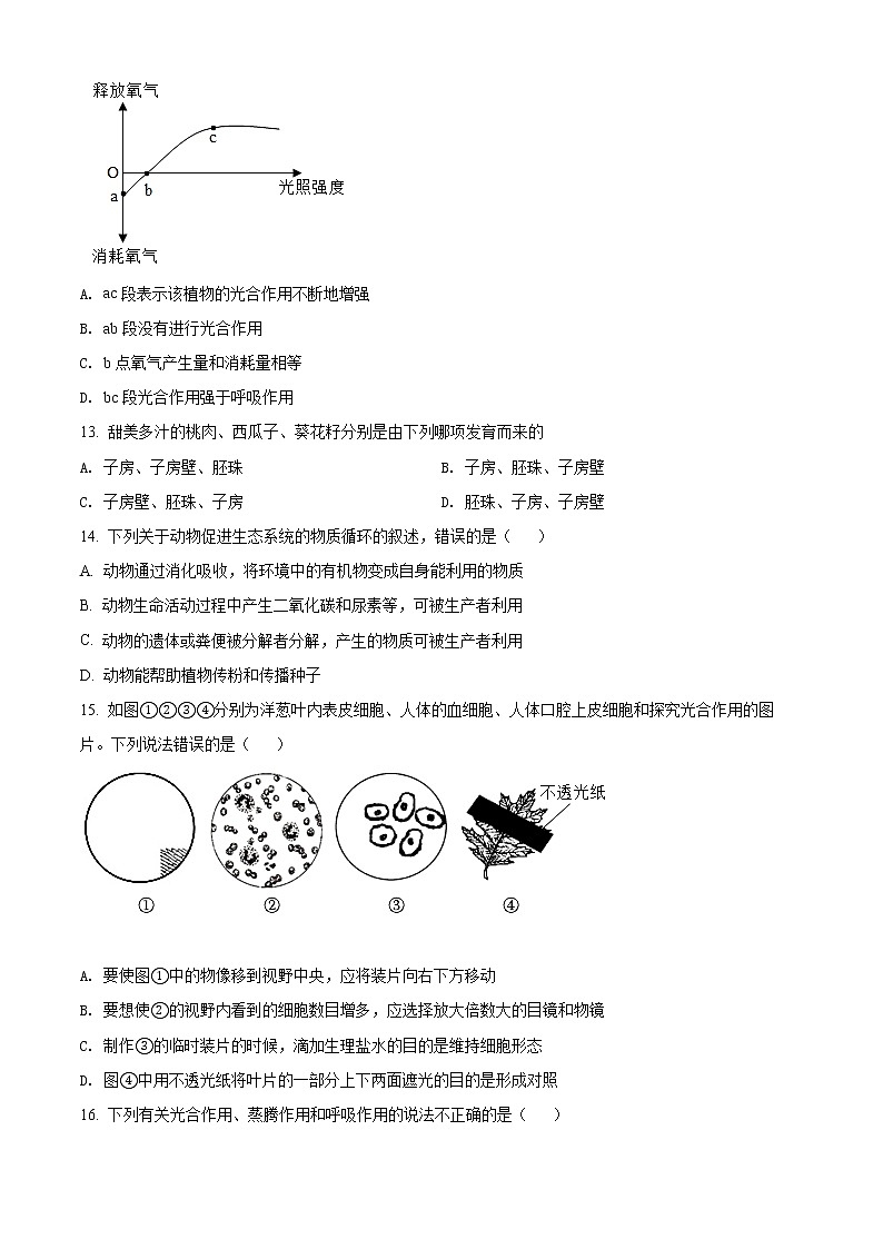 2022年广东省揭阳市惠来县九年级中考一模生物卷及答案(文字版)03