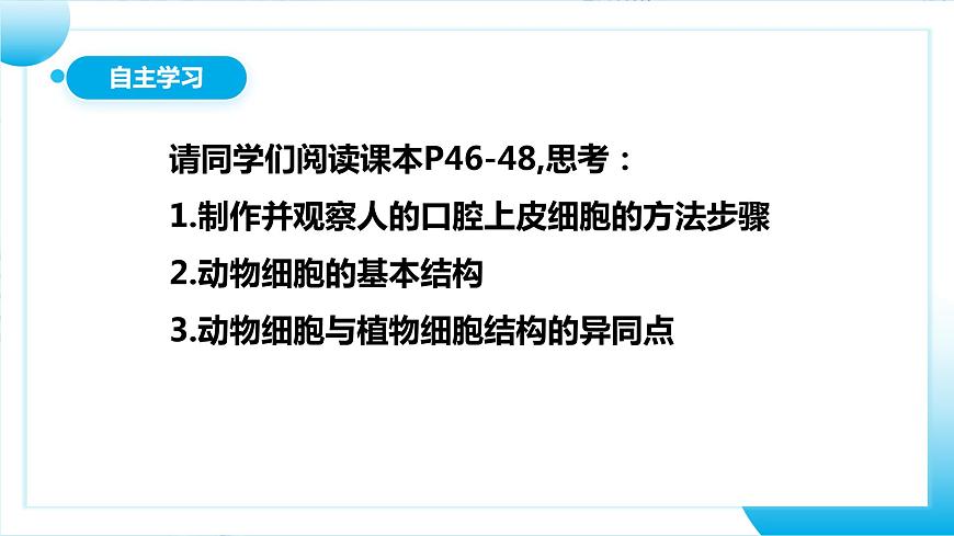 人教版初中生物七年級上冊2.1.3《動物細胞》課件第5頁