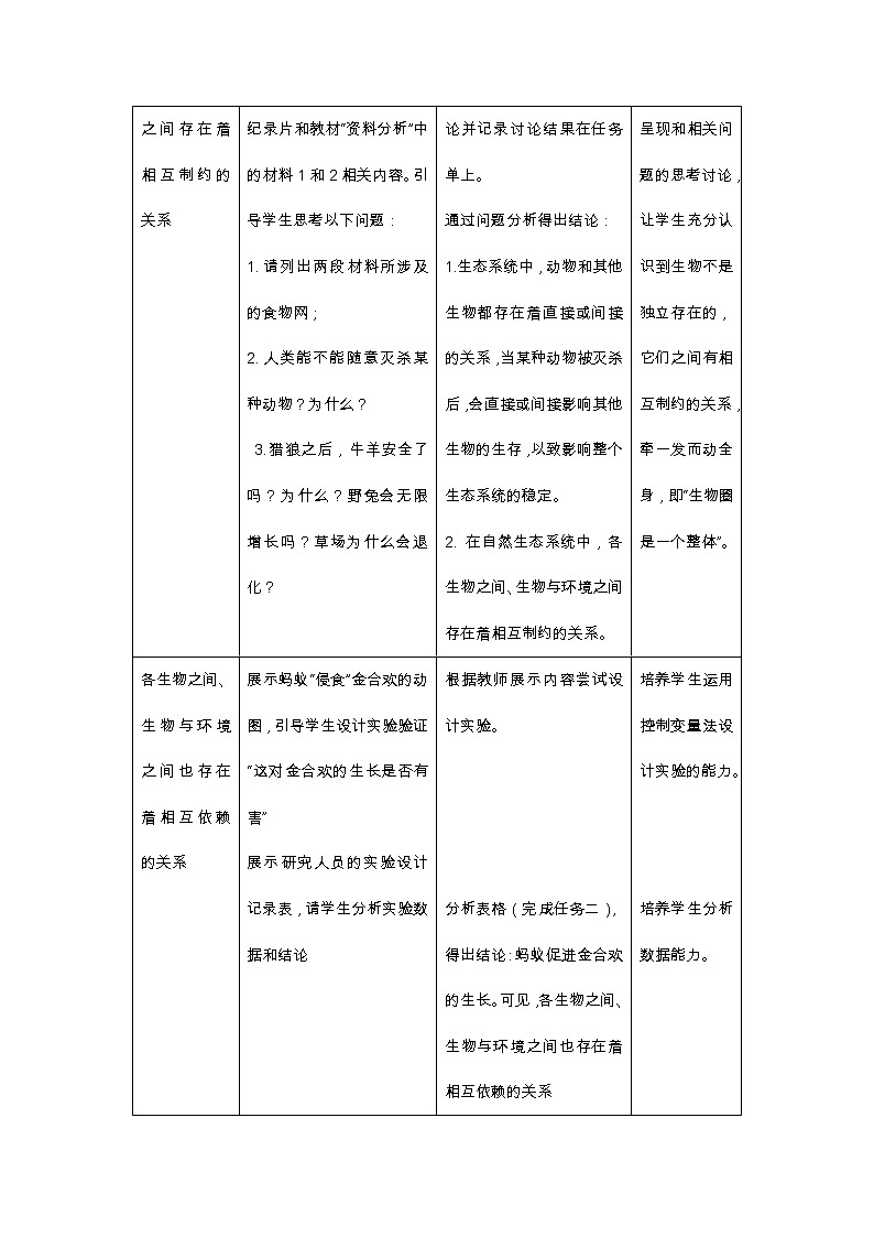 《动物在生物圈中的作用》教学设计第3页