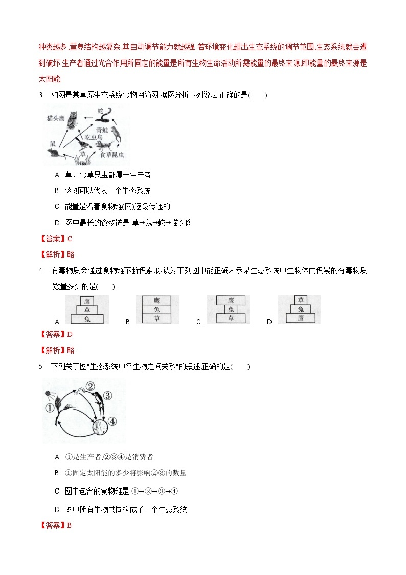 6.2 食物网-七年级生物上册 课件+练习（苏科版）02