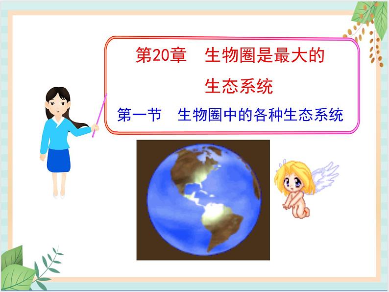 苏教版生物八年级上册20.1 生物圈中的各种生态系统 课件01