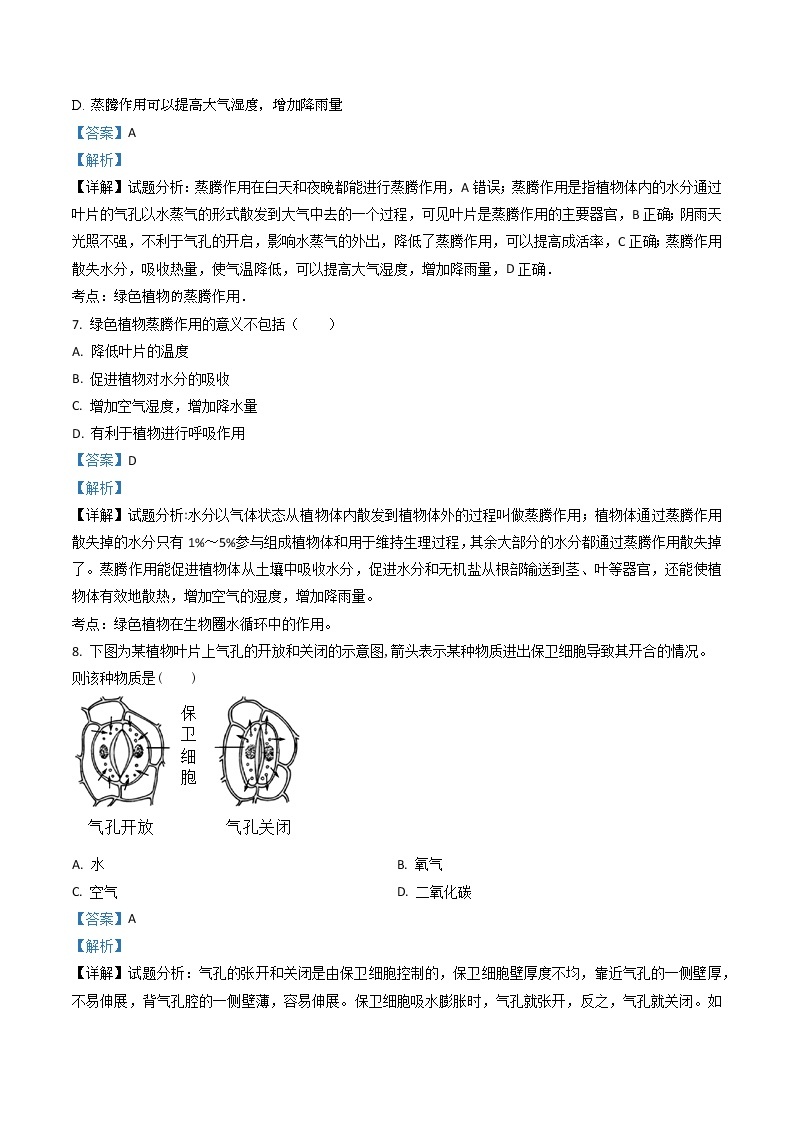 3.3《绿色植物与生物圈的水循环》（课件+教案+练习）03