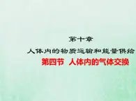 苏教版七年级生物下册第4单元生物圈中的人第10章人体内的物质运输和能量供给第4节人体内的气体交换1课件