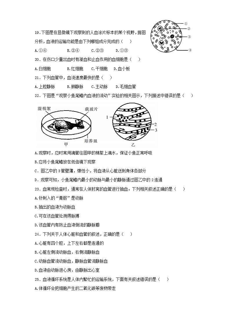 云南省昆明市五华区2021-2022学年七年级下学期期末生物试卷(word版含答案)第3页