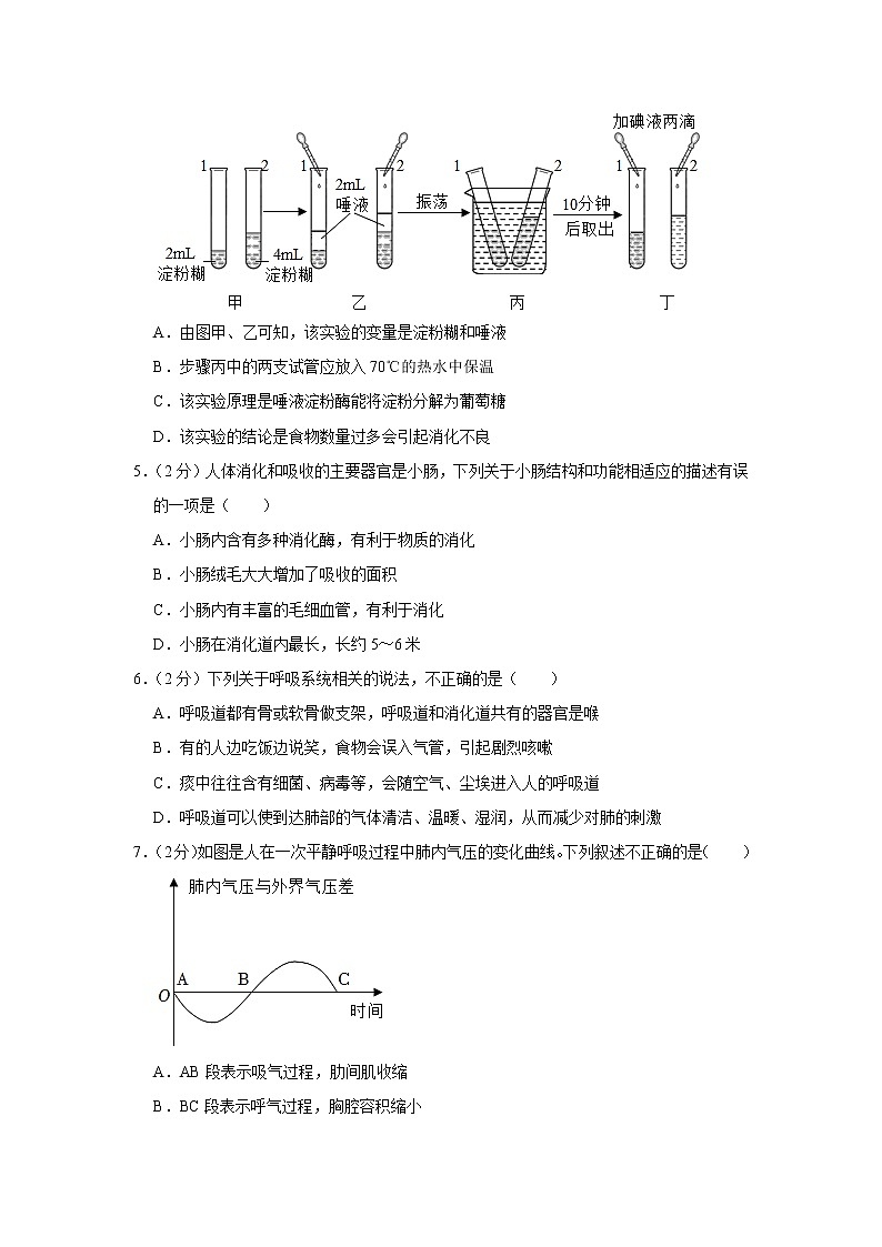 山东省济南市槐荫区2021-2022学年七年级下学期期末考试生物试题(word版含答案)02