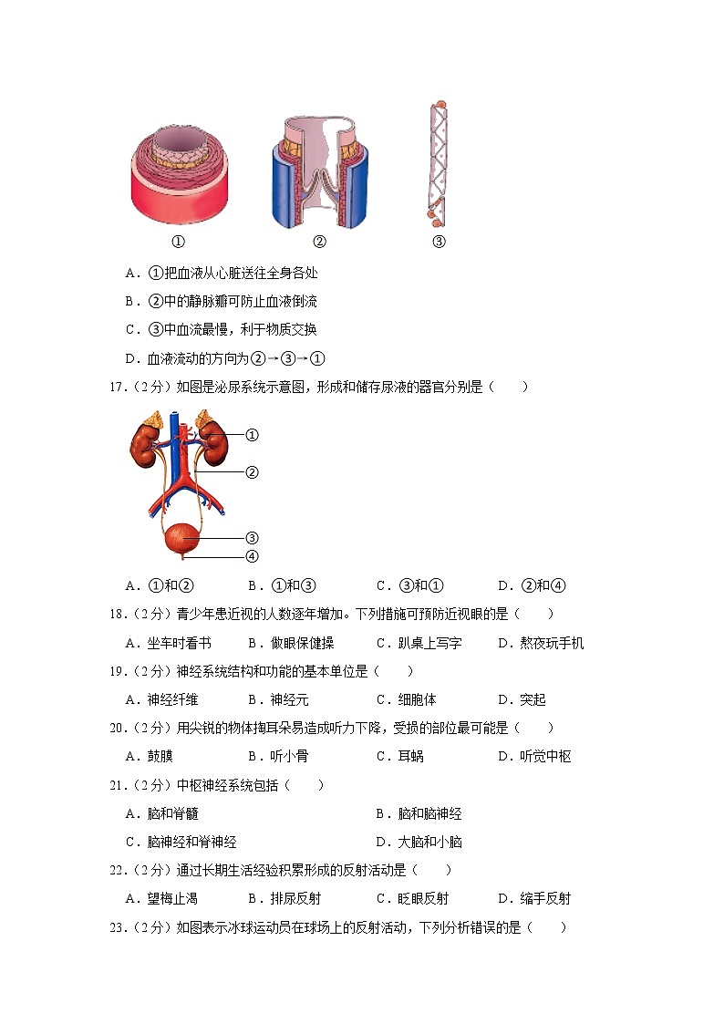 福建省福州市福清市2021-2022学年七年级下学期期末生物试卷 (word版含答案)第3页