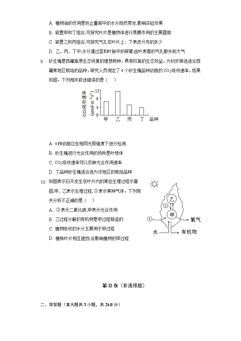 4.1植物的光合作用 苏科版初中生物七年级上册同步练习(含答案解析)03