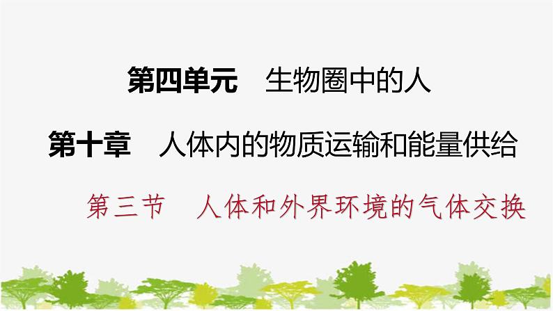 苏教版七年级生物下册 第十章 第三节 第2课时 呼吸运动和肺活量课件第1页