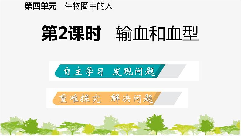 苏教版七年级生物下册 第十章 第一节 第2课时 输血和血型课件第2页