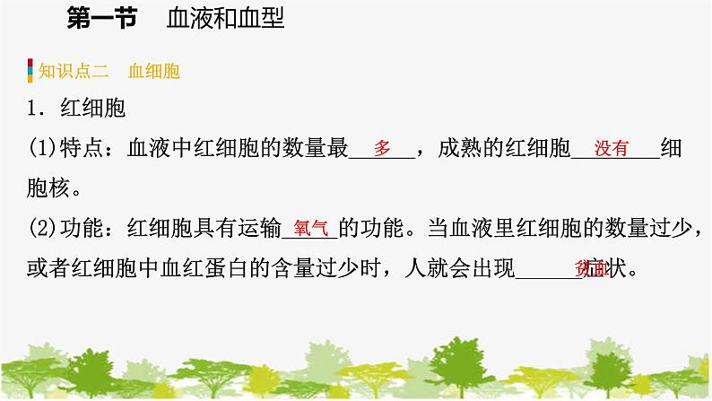 苏教版七年级生物下册 第十章 第一节 第1课时 血液的组成和功能课件第7页