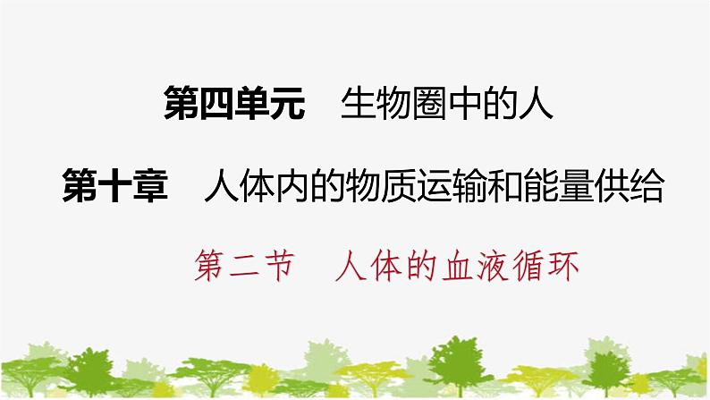 苏教版七年级生物下册 第十章 第二节 第1课时 血管和心脏课件第1页