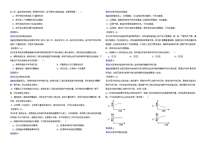 江苏省苏州市2022年中考生物试卷解析版第3页
