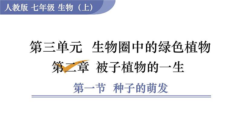 人教版七年级生物上册课件 第3单元 第2章 第1节 种子的萌发01
