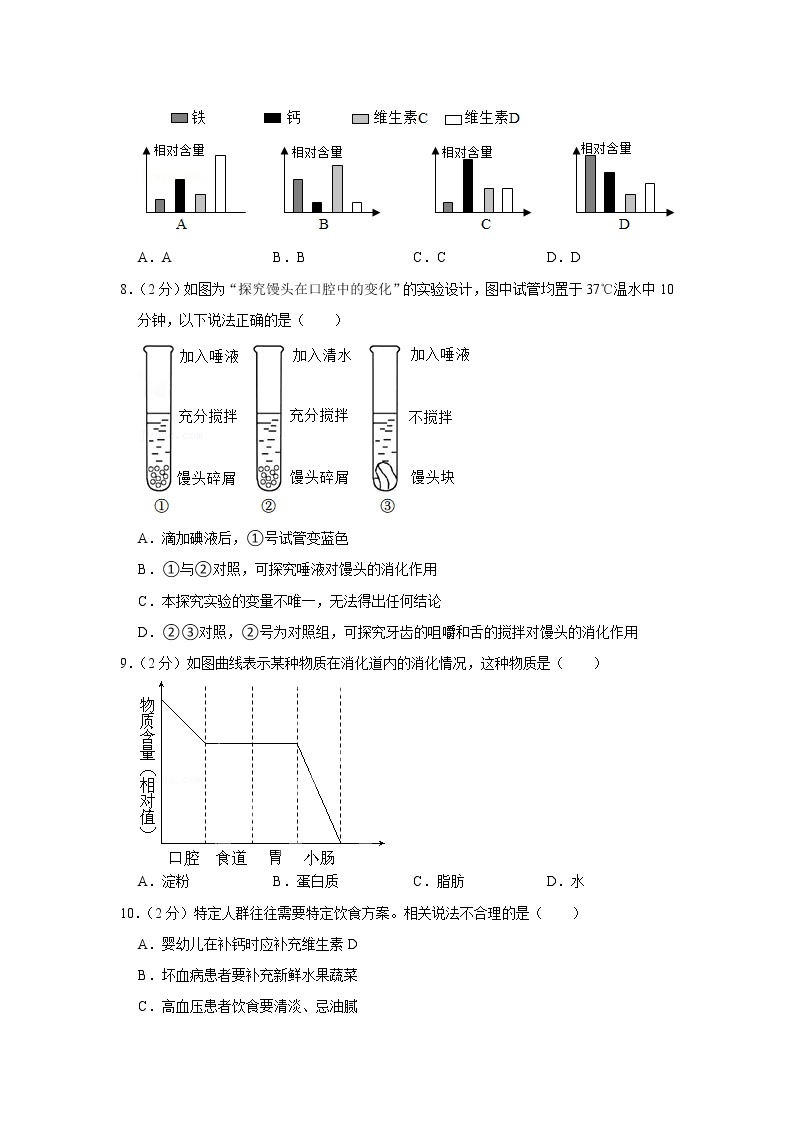 2020-2021学年河北省邯郸市永年区七年级（下）期中生物试卷(含答案)02