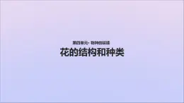 生物济南版八年级上册同步教学课件第4单元 物种的延续第1章绿色开花植物的一生第1节花的结构和类型