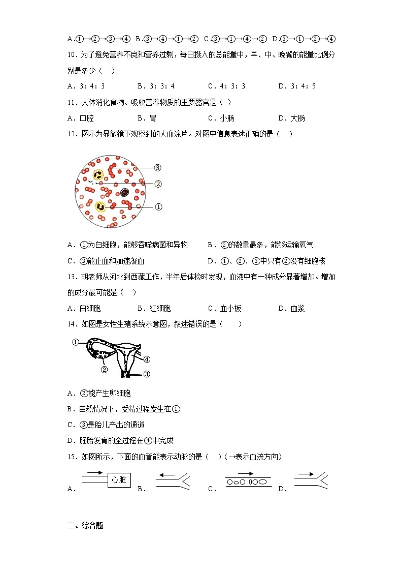 重庆市开州区初中教育集团2021-2022学年七年级下学期期中生物试题(含答案)02
