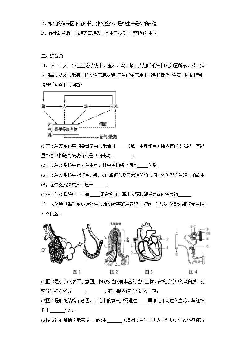 重庆市云阳县两溪缘教育联盟2021-2022学年九年级下学期期中生物试题(含答案)03