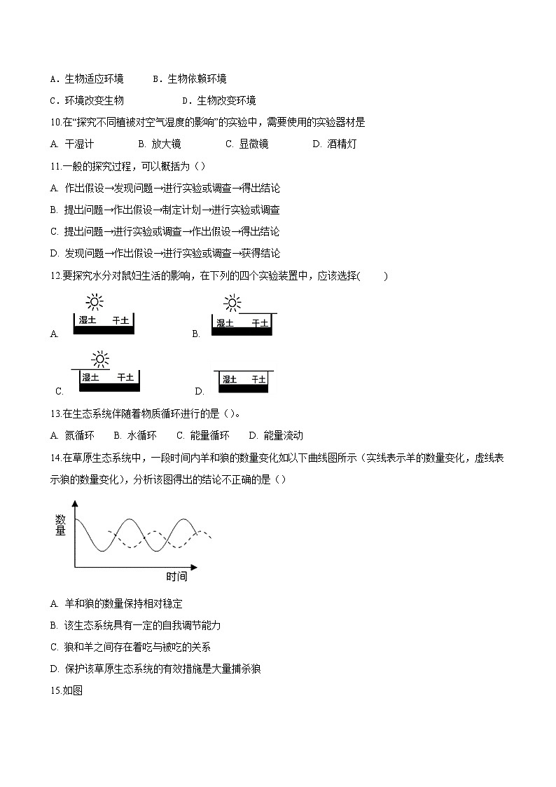 专题01 生物和生物圈(专题过关练)-2022-2023学年七年级生物上学期期中期末考点大串讲(人教版)02
