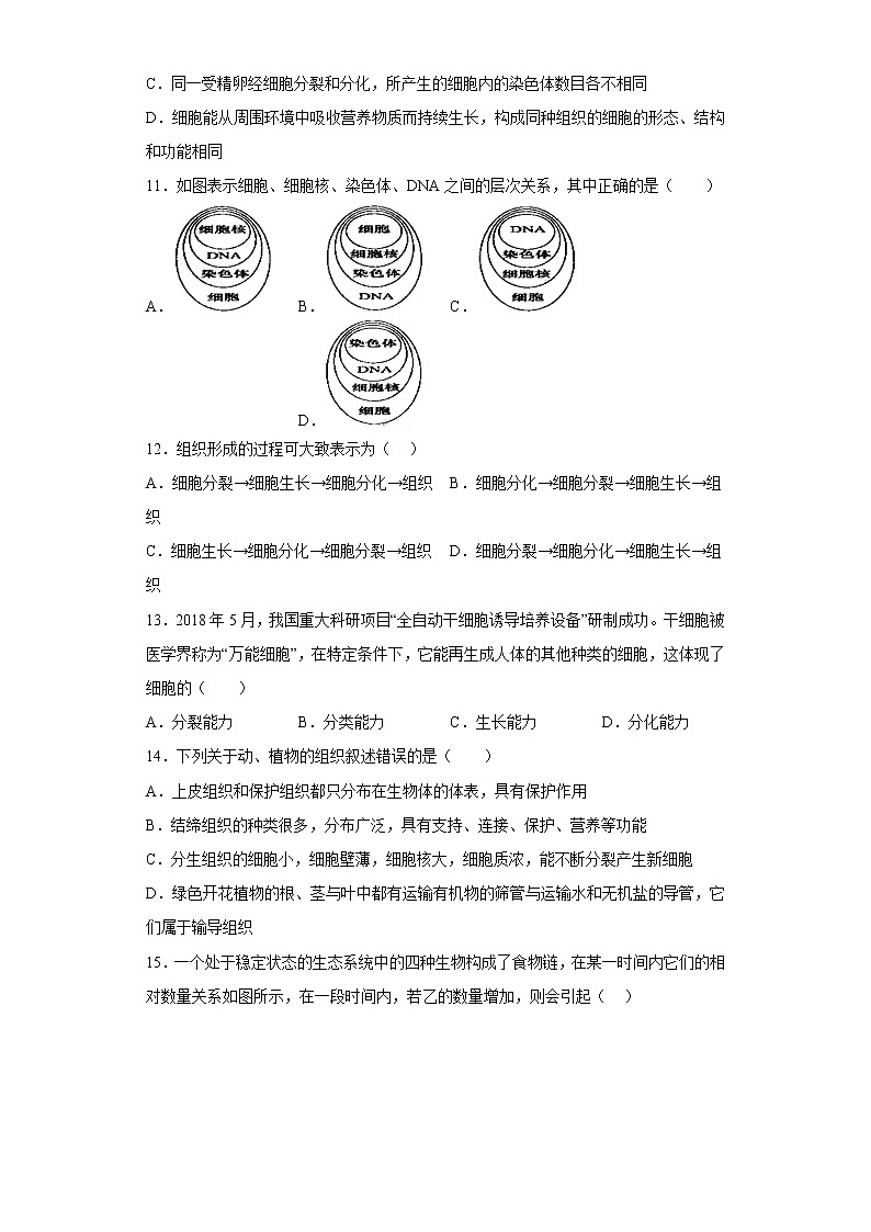 湖北省荆门市沙洋县国道片区2022-2023学年七年级上学期期中生物试题(含答案)第3页