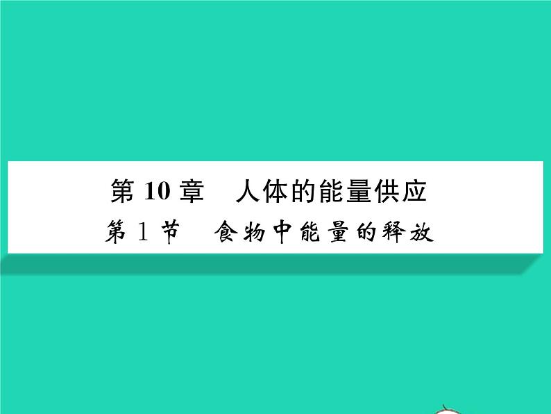 2022七年级生物下册第10章人体的能量供应第1节食物中能量的释放习题课件新版北师大版第1页