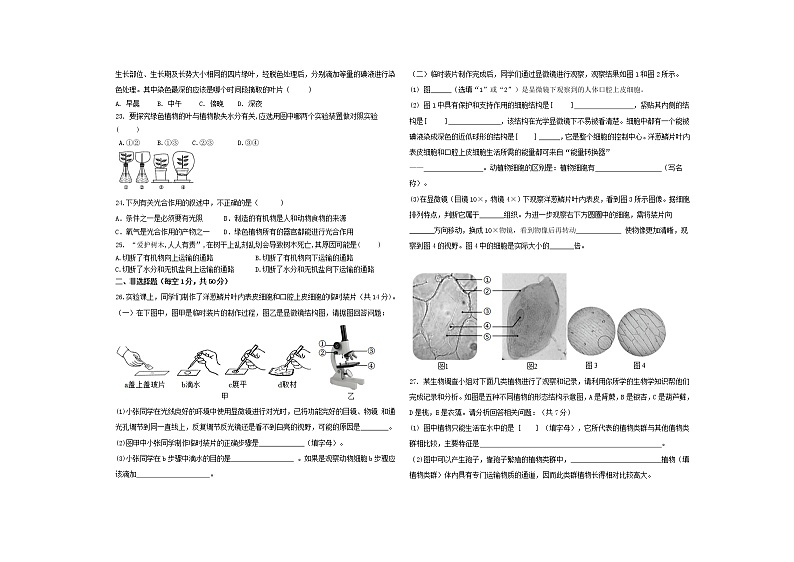 山东省德州市夏津县立群中学2022-2023学年七年级上学期期中生物试题(含答案)第3页