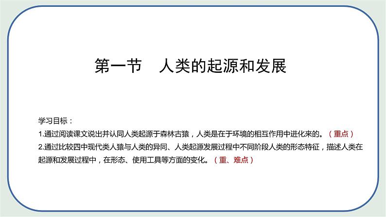 4.1.1 人类的起源和发展 -初中生物七年级下册 课件+练习(人教版新课标)03