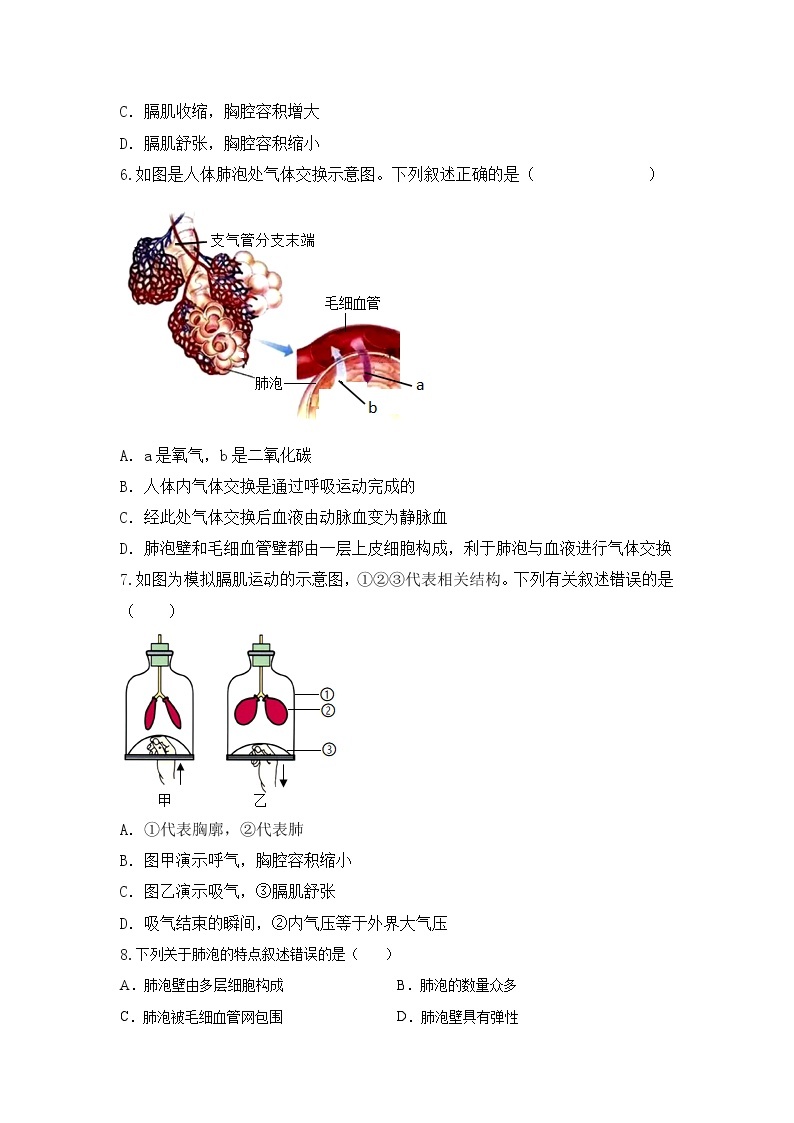 4.3.2《发生在肺内的气体交换》课件+教案+习题02