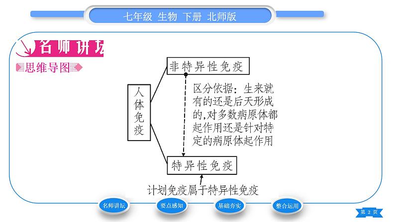 北师大版七年级生物下第4单元生物圈中的人第13章健康地生活第3节人体免疫习题课件第2页