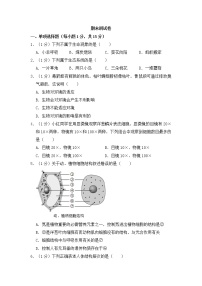 人教版生物七上  期末测试卷  (9)（含答案）