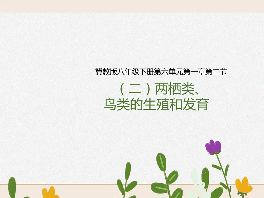 第六單元第一章第二節(jié)（二）兩棲類、鳥類的生殖和發(fā)育（課件）第1頁