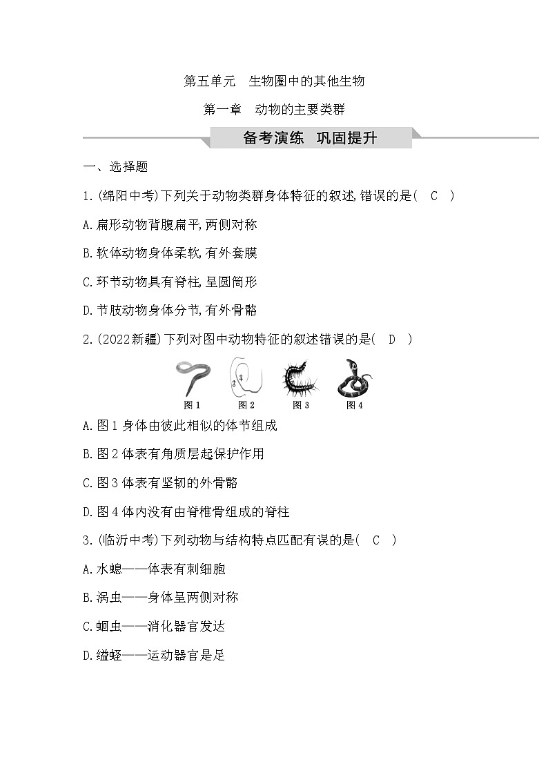 专题15 动物的主要类群第1页