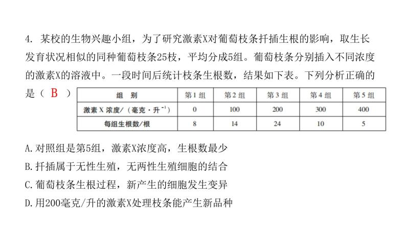 人教版八年级生物下册期中水平测试卷课件06