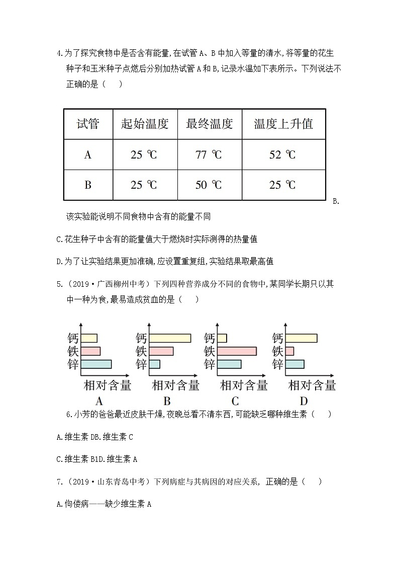2.1《食物中的营养物质》课件+教案+导学案+练习02