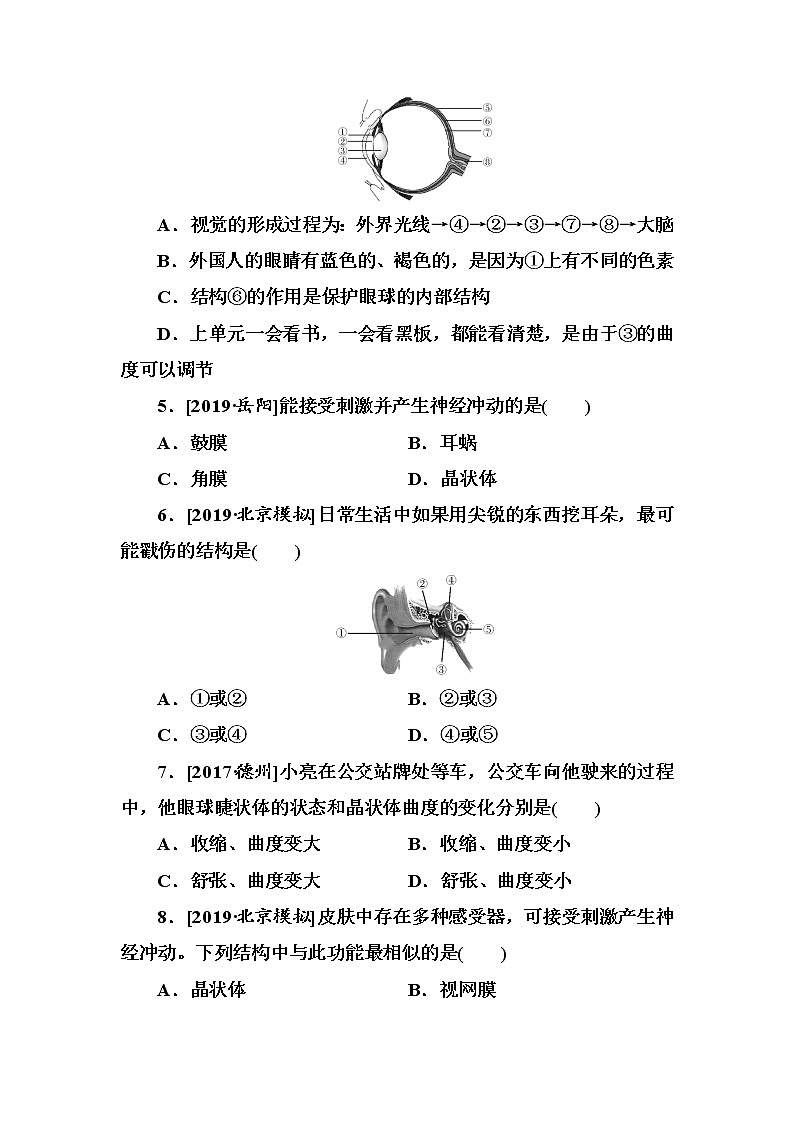 初中生物中考复习 第15单元 人体对外界环境的感知第2页