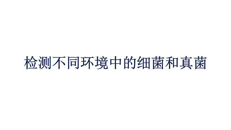初中生物中考复习 初中生物实验突破(通用版):检测不同环境中的细菌和真菌课件01