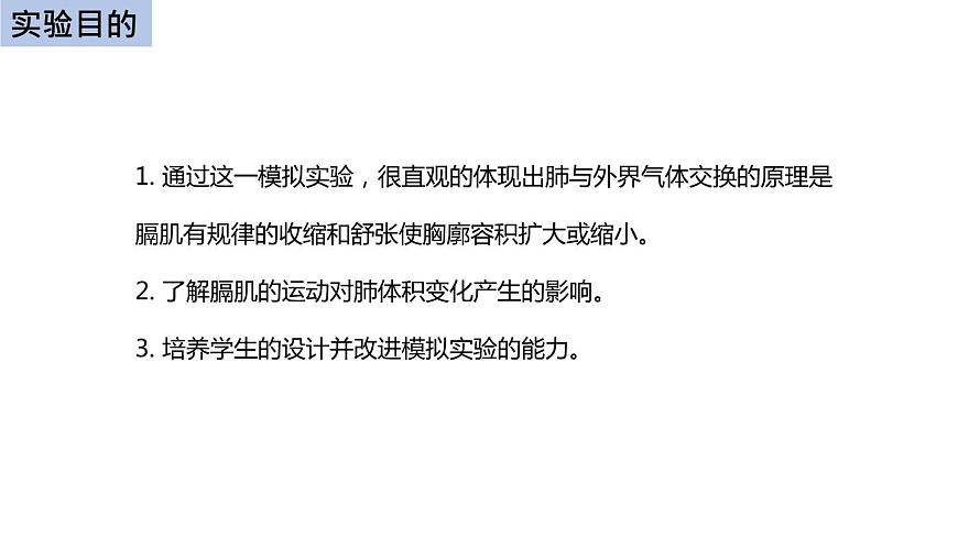 初中生物中考復習 初中生物實驗突破(通用版):膈肌運動的模擬實驗課件第2頁