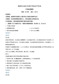 初中生物中考复习 精品解析：湖南省株洲市2020年中考生物试题（解析版）