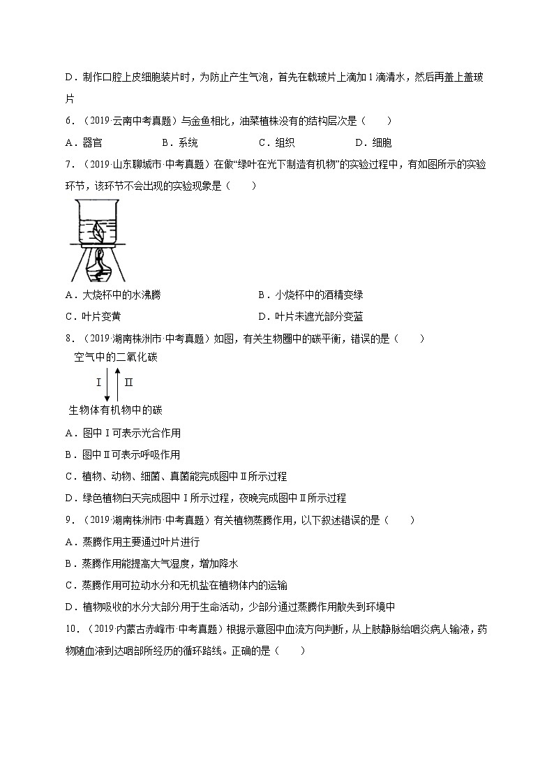 初中生物中考复习 重组卷02-冲刺2021年中考生物精选真题重组卷(人教版)(原卷版)第2页