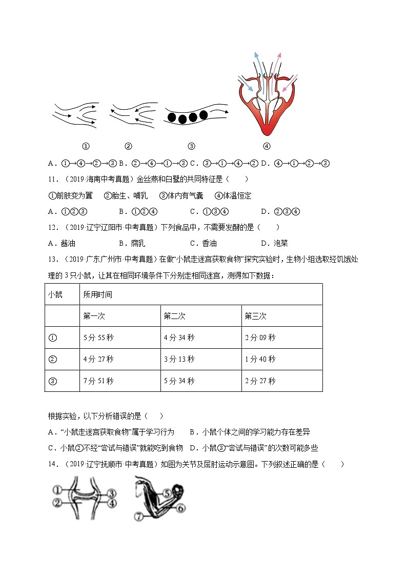 初中生物中考复习 重组卷02-冲刺2021年中考生物精选真题重组卷(人教版)(原卷版)第3页