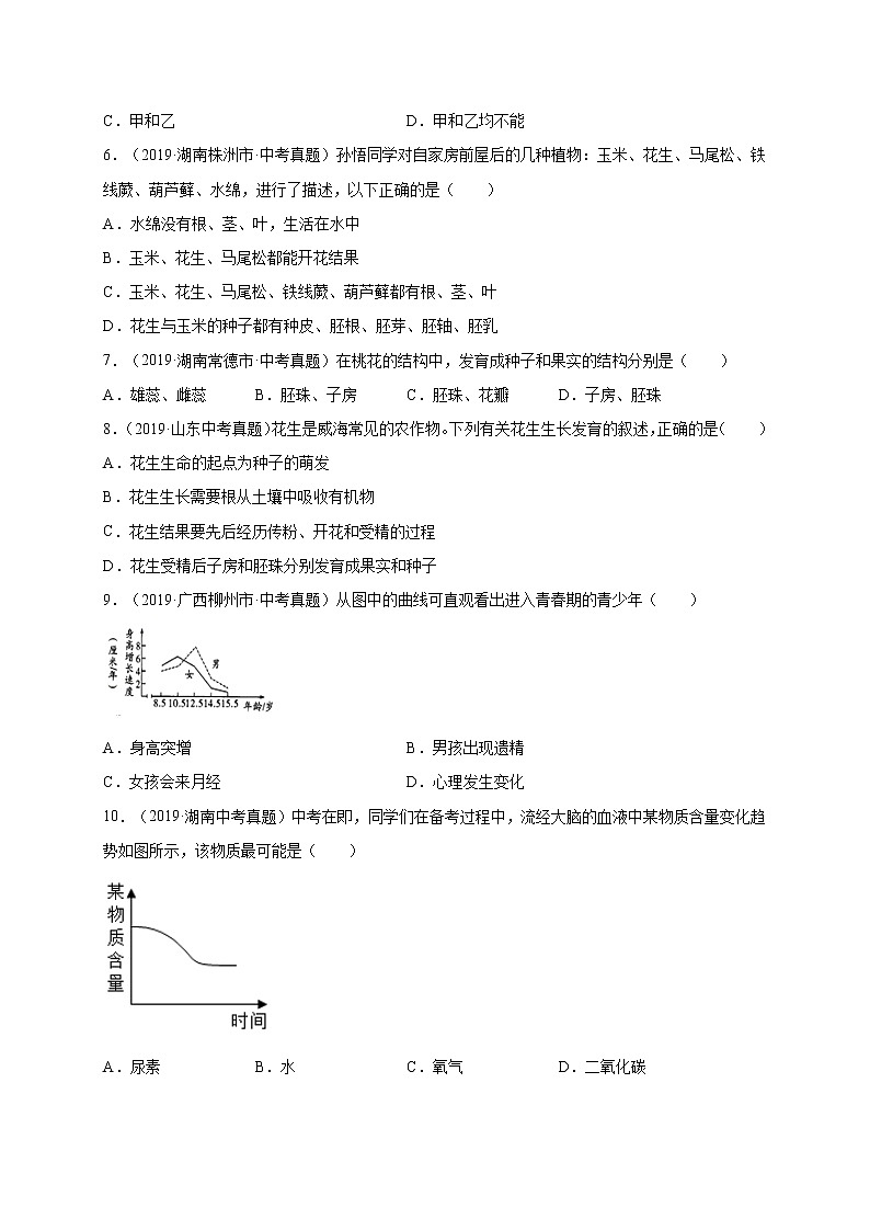 初中生物中考复习 重组卷05-冲刺2021年中考生物精选真题重组卷(人教版)(原卷版)第2页