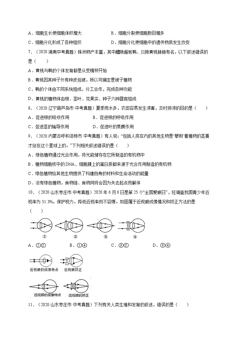 初中生物中考复习 重组卷05-冲刺2021年中考生物精选真题重组卷(通用版)(原卷版)第2页