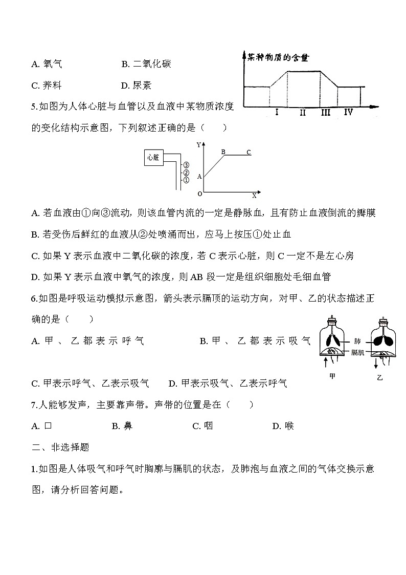 10.2.2《人体细胞获得氧气的过程》同步练习第2页